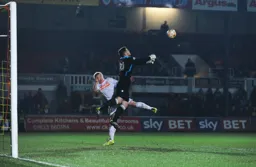 Mark Cullen beaten by the keeper