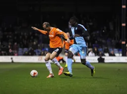 Paul Benson shields the ball