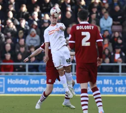 Lewis Kinsella heads away