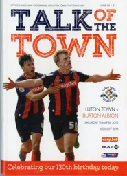 Programme: Luton Town FC vs Burton Albion (11th Apr 2015)