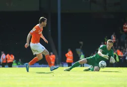 Shaun Whalley sees his effort saved