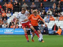 Scott Griffiths tussles for the ball