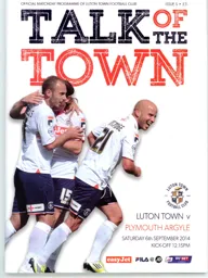 Programme: Luton Town FC vs Plymouth Argyle (6th Sep 2014)