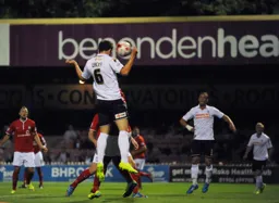 Alex Lacey heads down