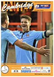 Programme: Cambridge United vs Luton Town FC (20th Sep 2014)