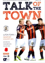 Programme: Luton Town FC vs Newport County AFC (8th Nov 2014)