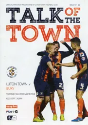 Programme: Luton Town FC vs Bury (16th Dec 2014)
