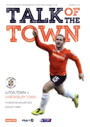 Programme: Luton Town FC vs Shrewsbury Town (8th Jan 2015)
