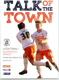 Programme: Luton Town FC vs Accrington Stanley (28th Feb 2015)