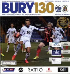 Programme: Bury vs Luton Town FC (3rd Mar 2015)