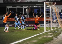 Cameron McGeehan celebrates the second Lee goal