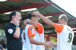 Jonathan Smith and Paul Benson after Smith`s late equaliser