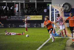 Cameron McGeehan wheels away after scoring his last minute equalizer
