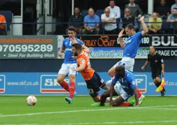 Josh McQuoid is brought down and a penalty was given