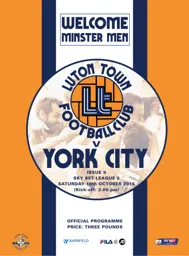 Programme: Luton Town FC vs York City (10th Oct 2015)