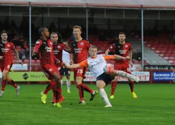 Scott Griffiths lines up a shot at goal