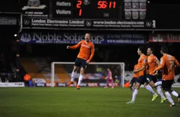 Danny Green celebrates putting Town 3-1 in front. But then.............