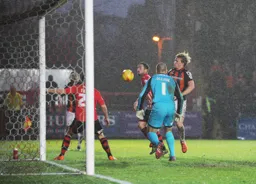 Cameron McGeehan puts the Exeter goal under pressure