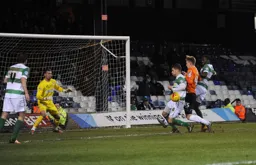 Joe Pigott tries to force his way through