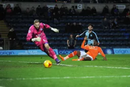 Pelly-Ruddock Mpanzu cannot quite make contact with the ball