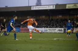 Jack Marriott rifles in Town`s consolation goal