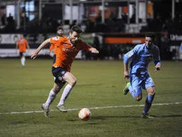 Stephen O`Donnell bursts forward into the visitors penalty area