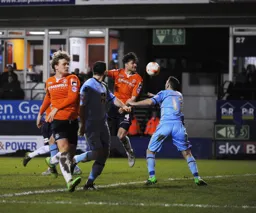 The ball just eludes Jonathan Smith