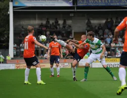 Scott Cuthbert swings a leg at the ball