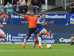 Ryan Hall is blocked off the ball