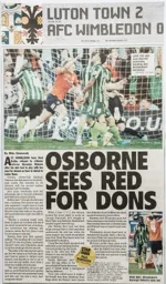 Match Report: Luton Town FC vs AFC Wimbledon (26th Sep 2015)