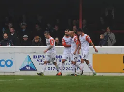 Happy Hatters after Luke Guttridge had opened the scoring