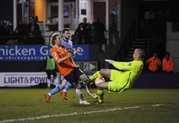Craig Mackail-Smith is thwarted by Barry Roche