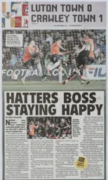 Match Report: Luton Town FC vs Crawley Town (12th Mar 2016)