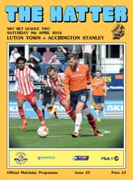 Programme: Luton Town FC vs Accrington Stanley (9th Apr 2016)
