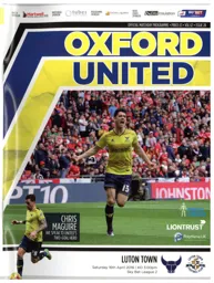 Programme: Oxford United vs Luton Town FC (16th Apr 2016)