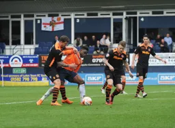 Pelly-Ruddock Mpanzu shields the ball