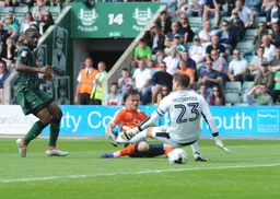 Jack Marriott sends the ball past Luke McCormick for the second goal