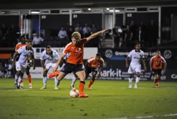 Cameron McGeehan scores his second penalty of the game
