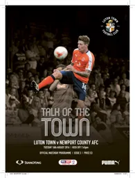 Programme: Luton Town FC vs Newport County AFC (16th Aug 2016)