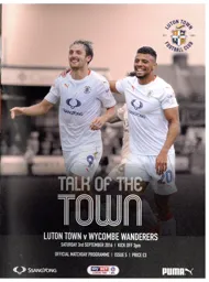 Programme: Luton Town FC vs Wycombe Wanderers (3rd Sep 2016)