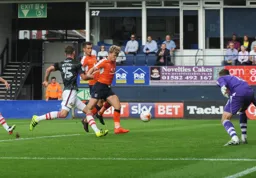 Cameron McGeehan levells the score with his and Town`s firtst of the afternoon