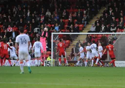 Christian Walton gathers in a high ball into the penalty area