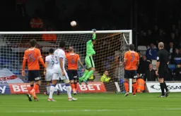 Alex Gilliead, Scott Cuthbert, and Jake Gray watch as Christian Walton tips the ball over the bar