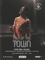 Programme: Luton Town FC vs Millwall (8th Nov 2016)