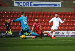Isaac Vassell scores what proved to be the winner with the third goal