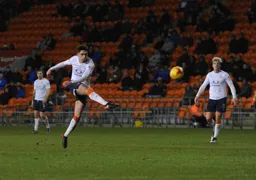 Alex Gilliead strikes at goal
