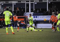 Alex Gilliead goes for a long range shot