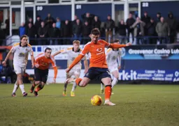 Jordan Cook about to convert a penalty