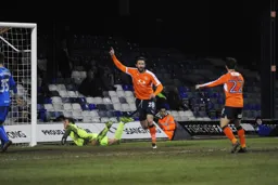 Ollie Palmer celebrates his goal with Luke Gambin