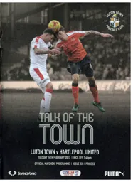 Programme: Luton Town FC vs Hartlepool United (14th Feb 2017)